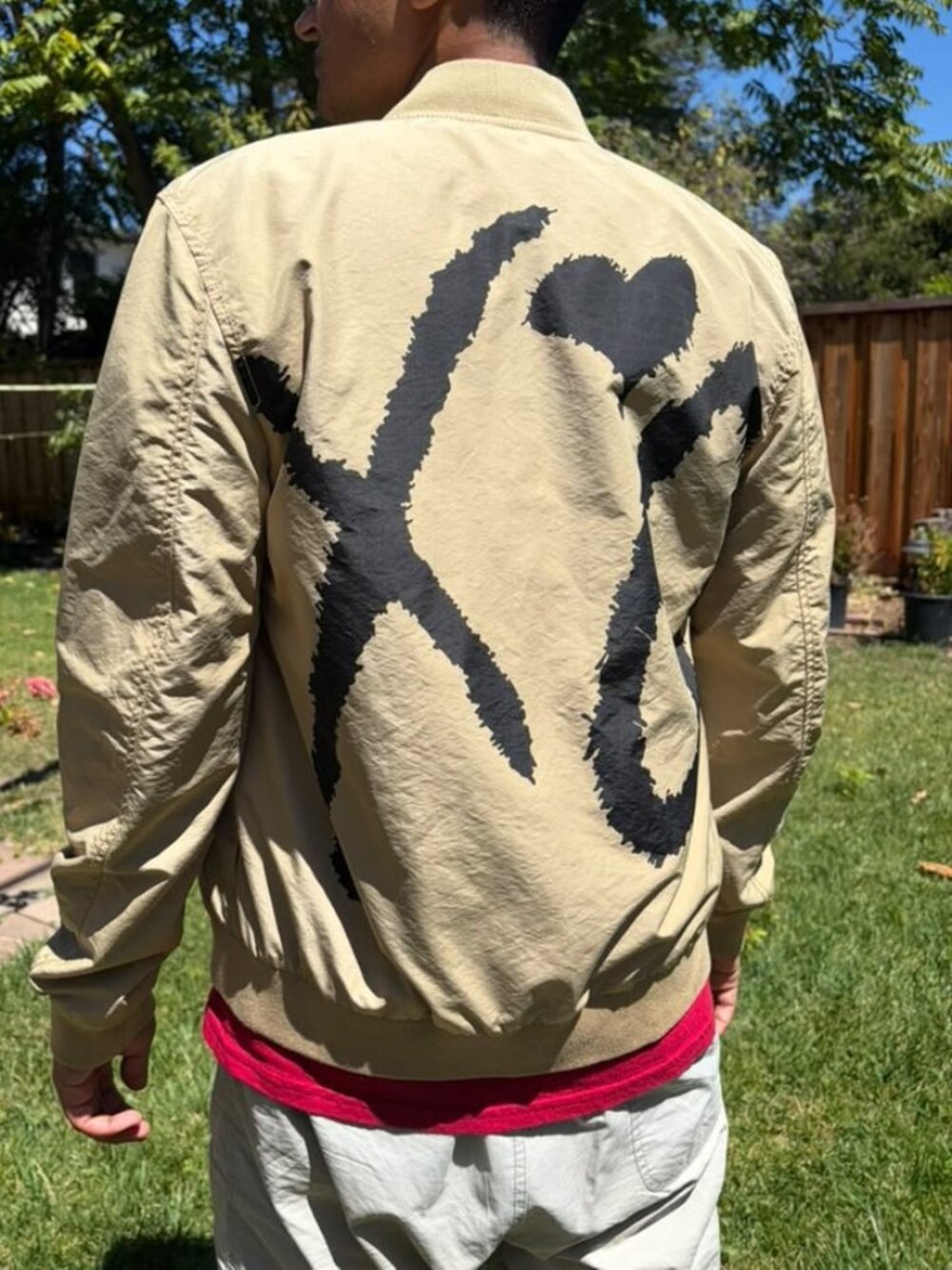 H&M x The Weeknd Beige Bomber Jacket (2017 Spring Icons Collection) - Size XS